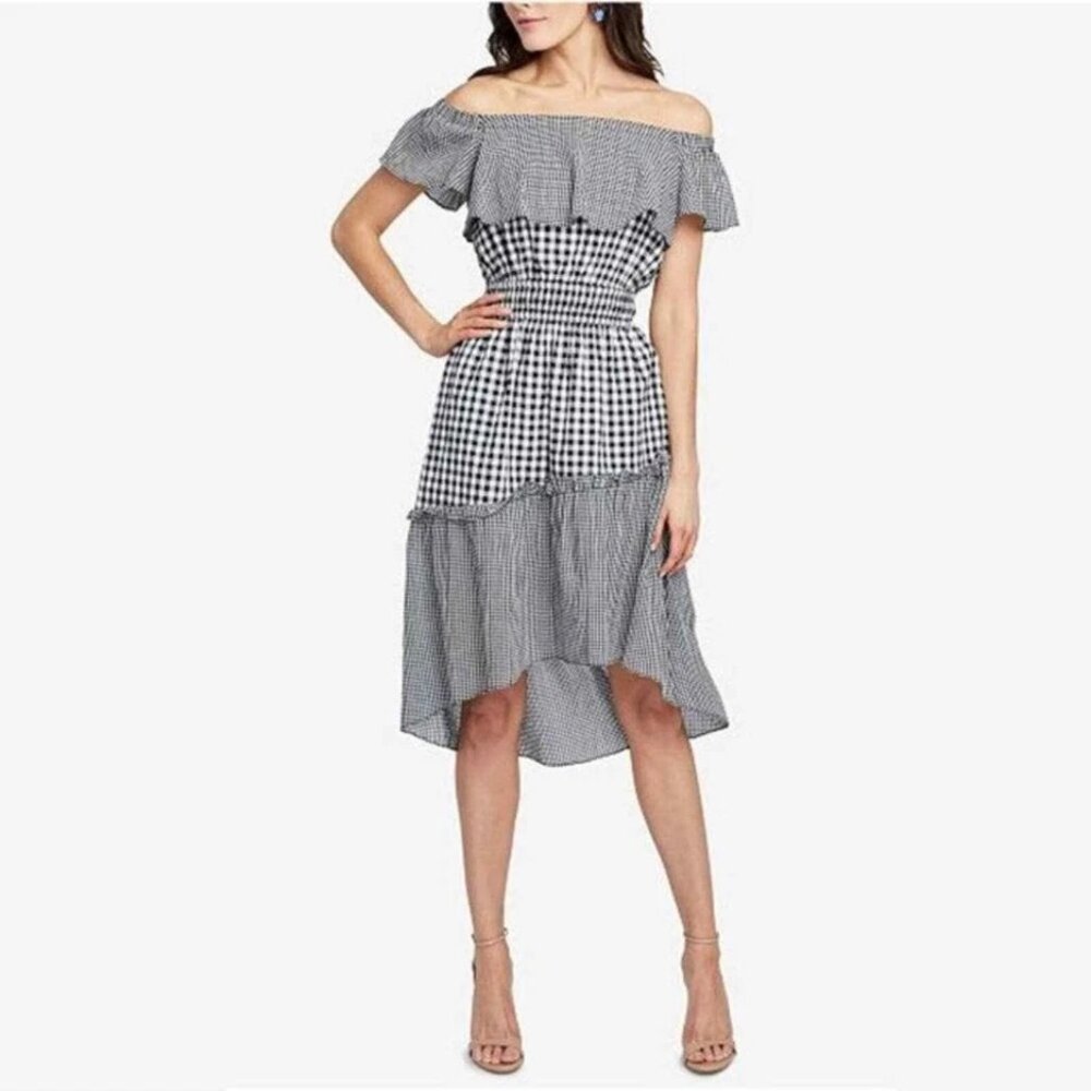 Rachel Rachel Roy Ava Black & White Gingham Check Sundress Size 0X (14-16